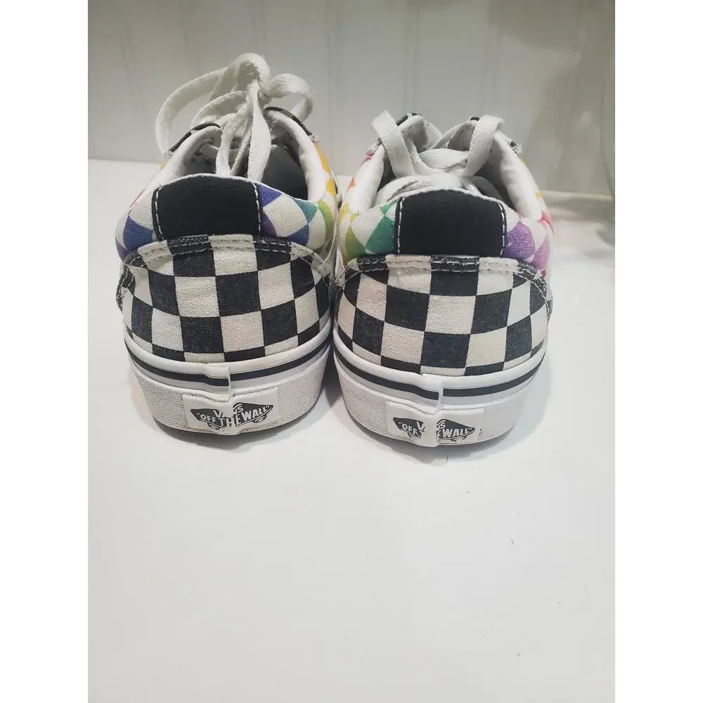 Vans Checkerboard Rainbow Sneakers Size 6